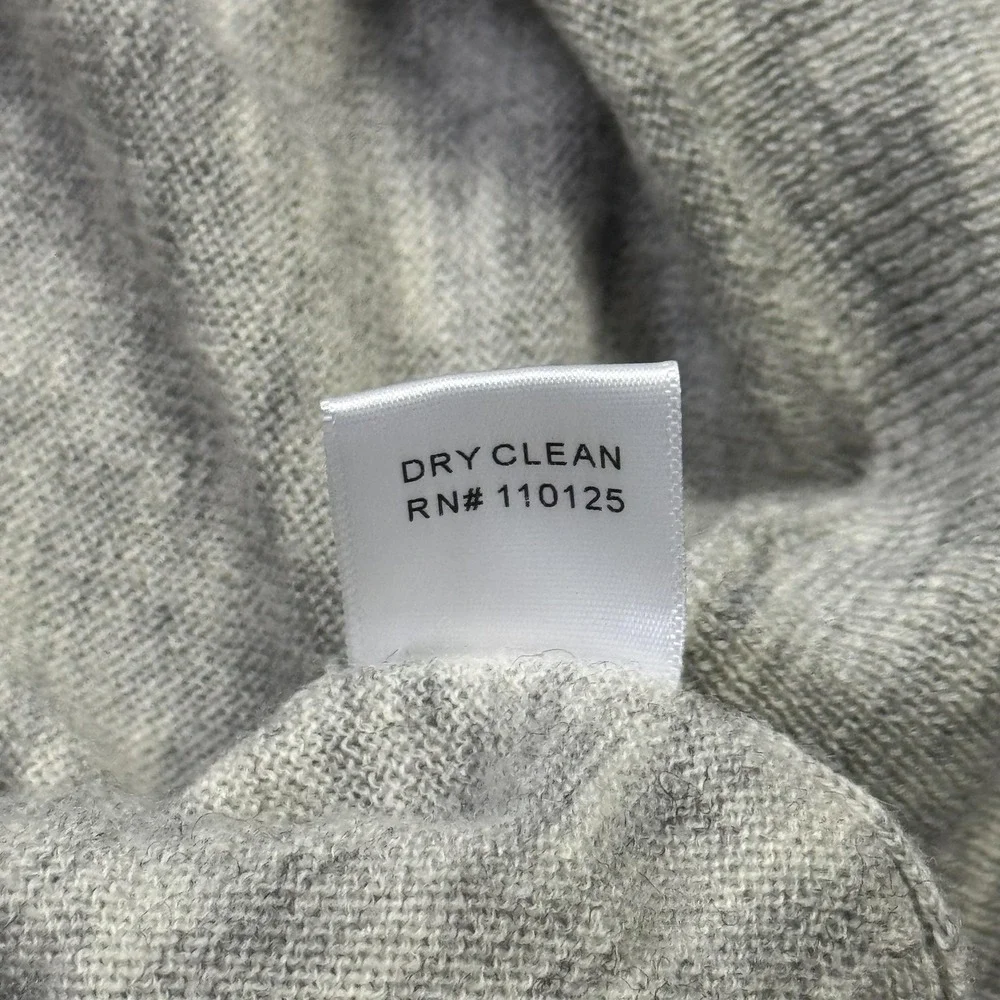 Qi New York Wool Sweater Pullover Mens XL Gray Crew Neck Long Sleeve
